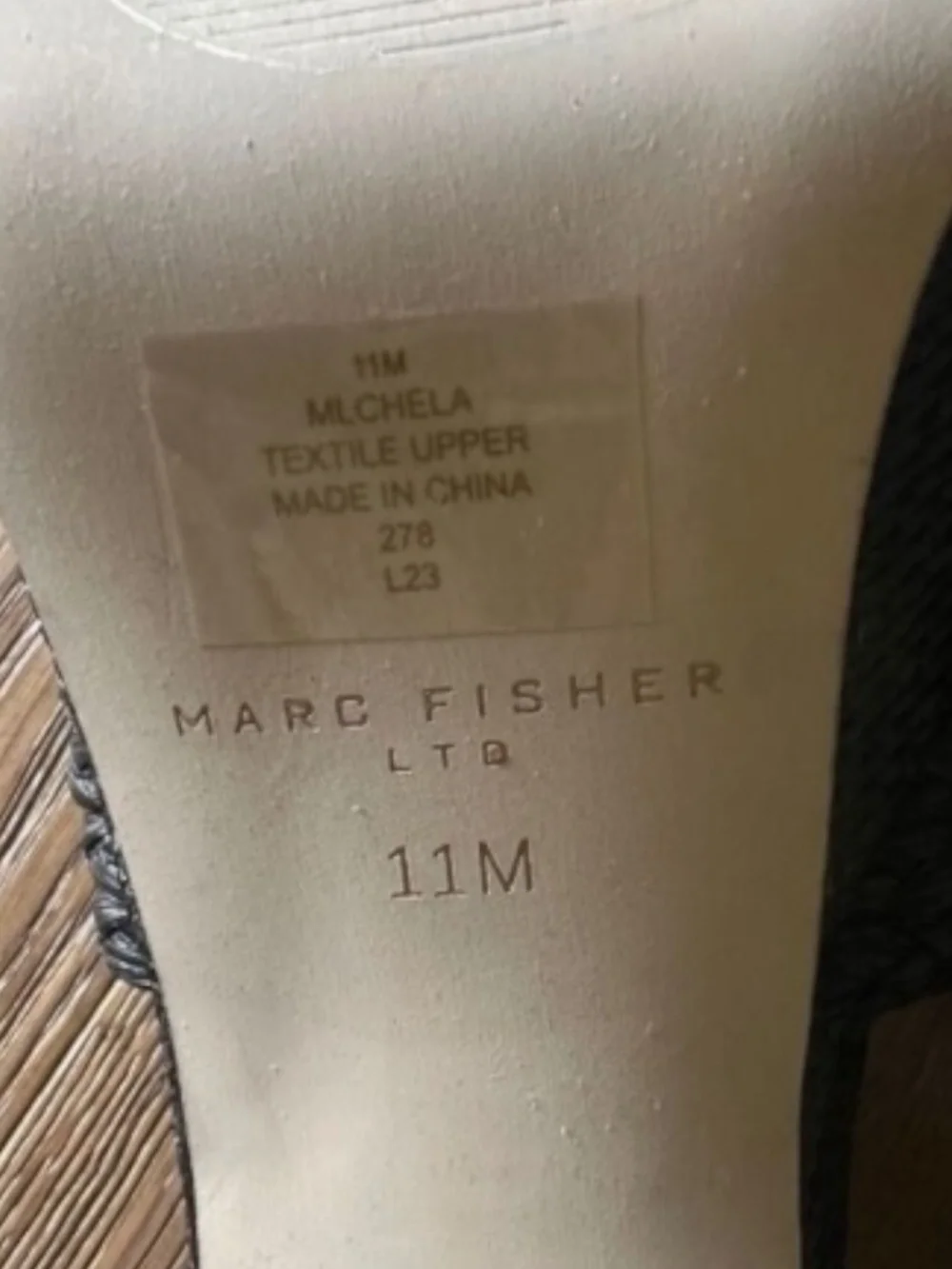 MARC FISHER Chela Espadrille Platform Sandal Black Square Toe Heel Size 11 NEW